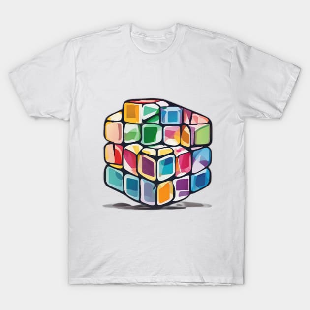 Rubic Cube Pastel shades Shadow Silhouette Anime Style Collection No. 387 T-Shirt by cornelliusy
